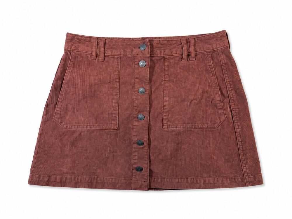 American Eagle Womens 8 Rust Corduroy Button Front Mini Skirt